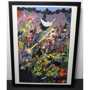 DC Comics Heroes Framed 12x16 Battle Poster Art by George Pérez | DC Comics